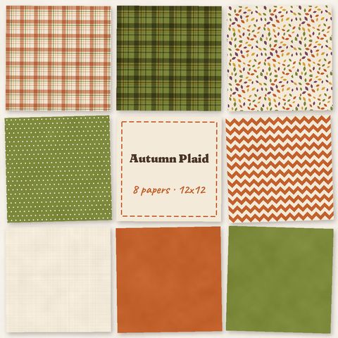 Preview of Autumn Plaid Paper Pack