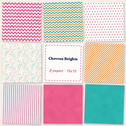 Preview of Chevron Brights Paper Pack