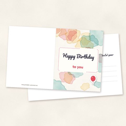 Preview of Printable Birthday Card (A2)
