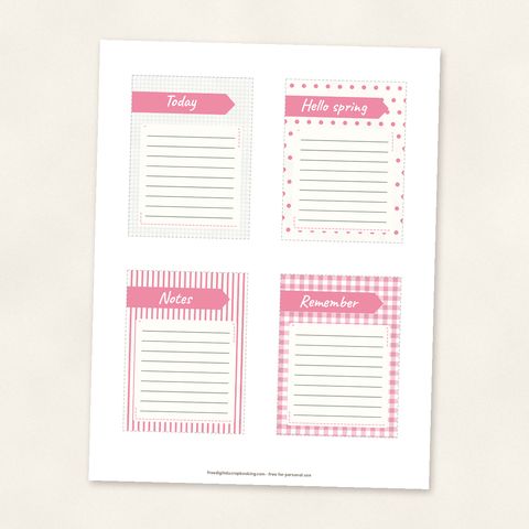 Preview of Printable Journaling Cards: Spring