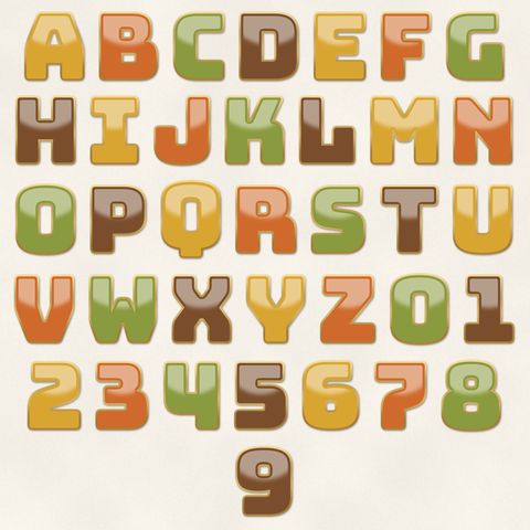 Preview of Retro Enamel Alphabet