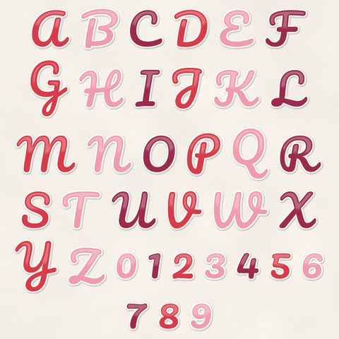 Preview of Script Sticker Alphabet